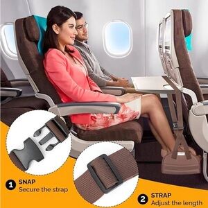 Brown Adjustable Airplane Footrest Strap Never Used